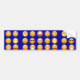 dark blue emojis bumper sticker