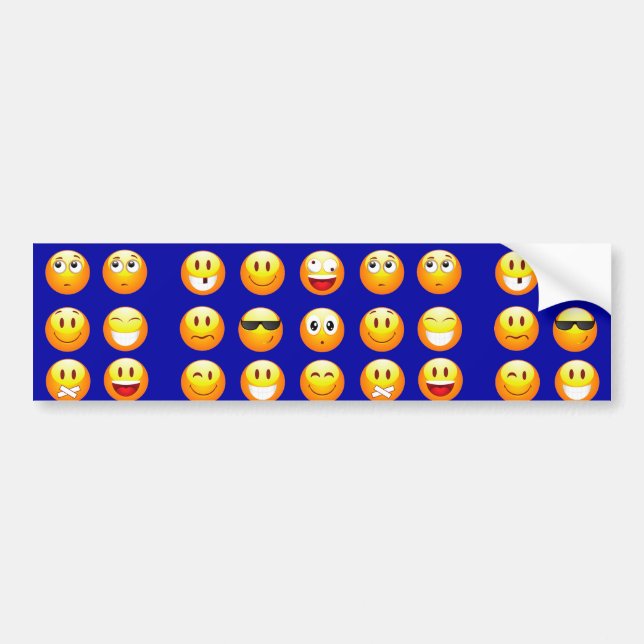 dark blue emojis bumper sticker (Front)