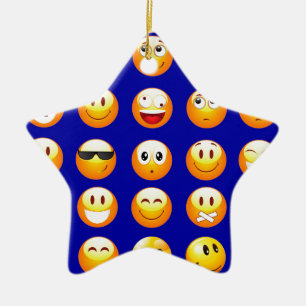dark blue emojis ceramic tree decoration