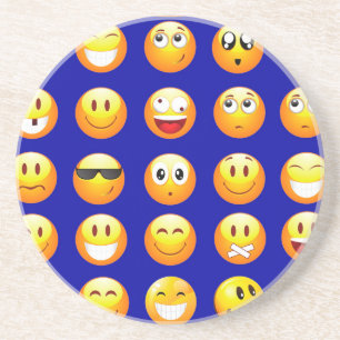 dark blue emojis coaster
