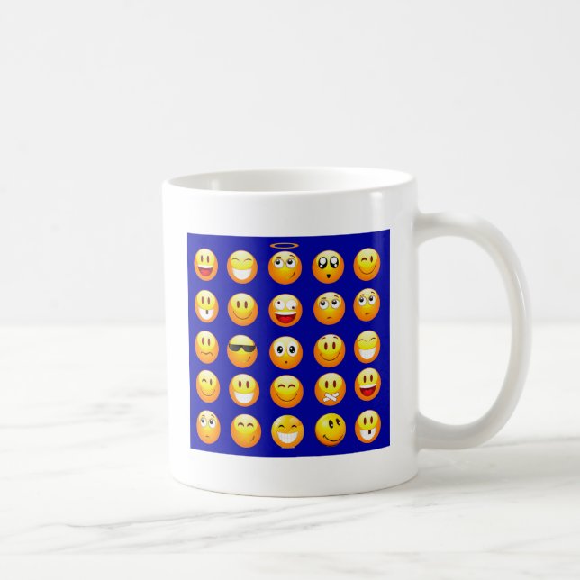 dark blue emojis coffee mug (Right)