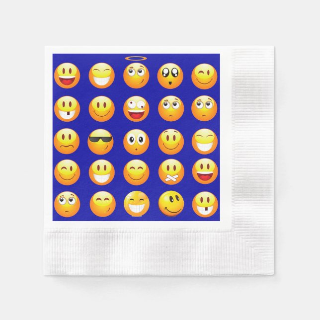 dark blue emojis napkins (Front)