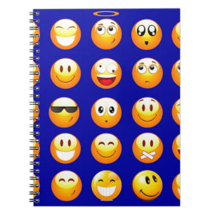dark blue emojis notebook