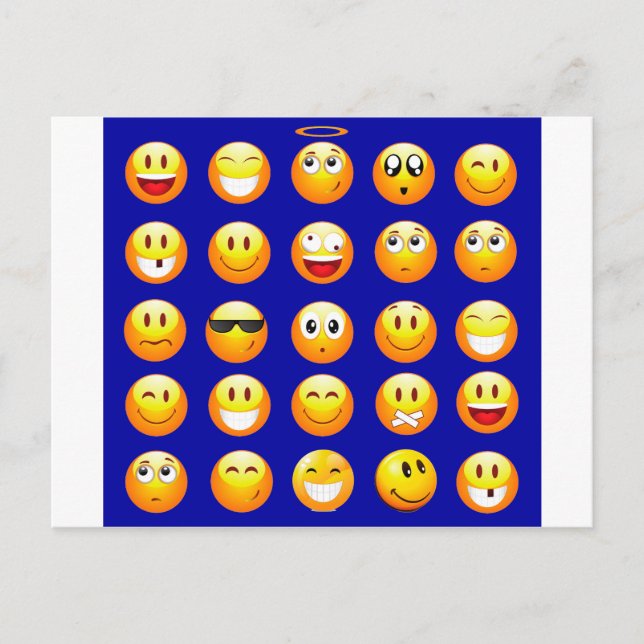 dark blue emojis postcard (Front)