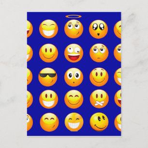 dark blue emojis postcard
