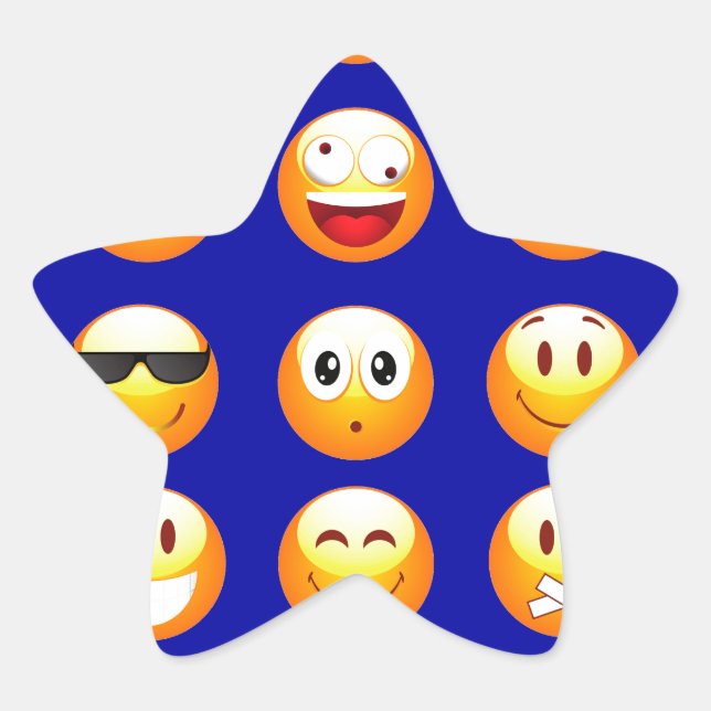 dark blue emojis star sticker (Front)