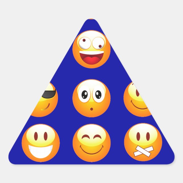 dark blue emojis triangle sticker (Front)
