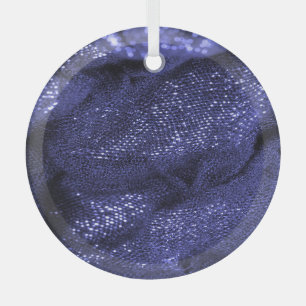 Dark Blue Fabric: Decorative Texture. Glass Tree Decoration