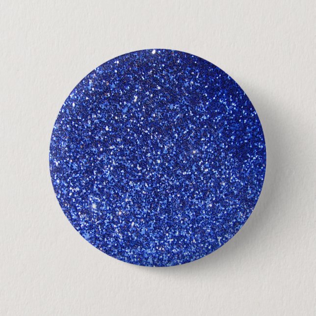 Dark blue faux glitter graphic 6 cm round badge (Front)