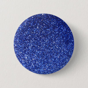 Dark blue faux glitter graphic 6 cm round badge