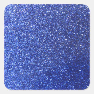 Dark blue faux glitter graphic square sticker