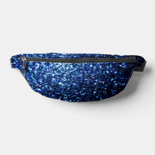 Dark blue faux glitter sparkles bum bags
