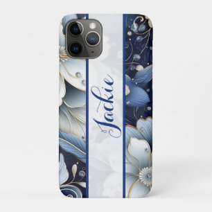 Dark Blue Floral iPhone 11 Pro Case