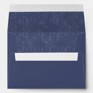 Dark Blue Floral Damask Pattern Envelopes