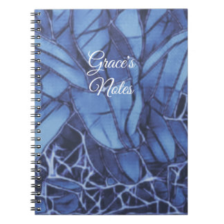  Dark Blue Floral To Monogram  Notebook