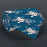 Dark Blue Floral Wedding  Neck Tie<br><div class="desc">Design of the tie is simple floral on dark blue background.  Surprise your friend or relative who is going to be groom.</div>