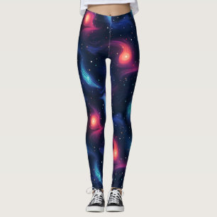 Dark Blue Galaxy Pattern Leggings