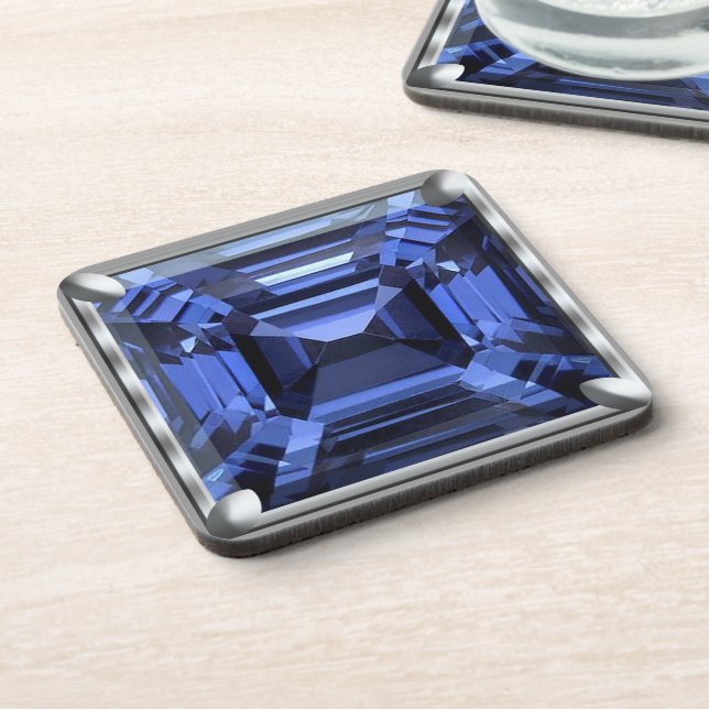 Dark Blue Gem Coaster (Left Side)