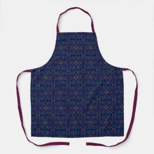 Dark Blue Geometric All-Over Print Apron