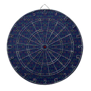 Dark Blue Geometric Dartboard