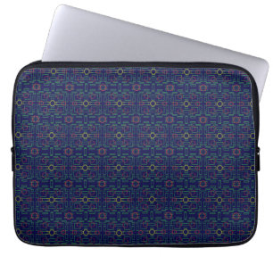 Dark Blue Geometric Electronics Bag