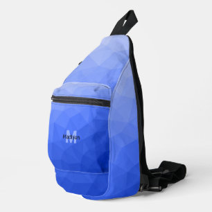 Dark blue geometric mesh pattern Monogram Sling Bag