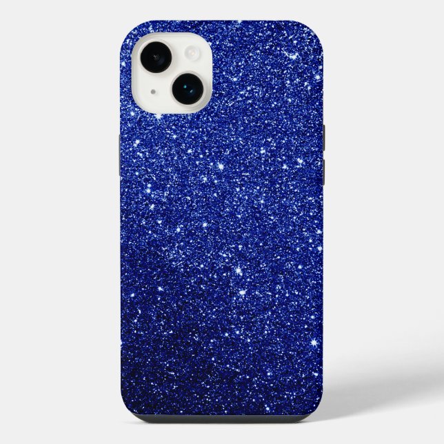 Dark Blue Glitter Design iPhone Case (Back)