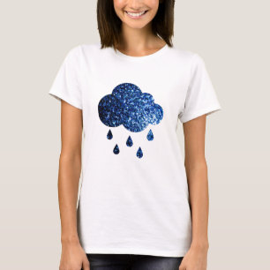 Dark Blue glitter sparkles sparkly rain cloud T-Shirt