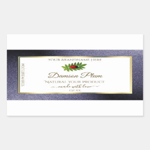 Dark Blue Glitter White Gold Product Label Ladybug