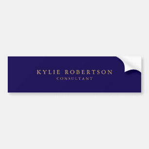 Dark Blue Gold Colours Professional Trendy Modern Bumper Sticker