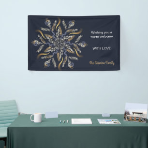 Dark Blue & Gold Midnight Sparkle Stars New Year Banner
