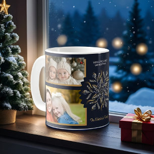 Dark Blue & Gold Midnight Sparkle Stars New Year  Coffee Mug