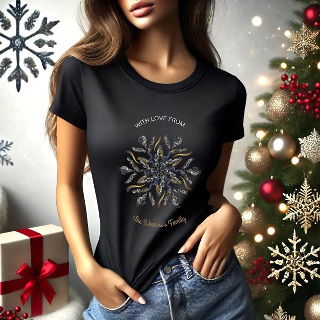 Dark Blue & Gold Midnight Sparkle Stars New Year  T-Shirt (Creator Uploaded)