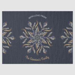Dark Blue & Gold Midnight Sparkle Stars New Year  Tissue Paper