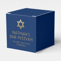 Dark Blue Gold Personalised Bar Mitzvah
