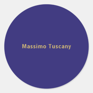 Dark Blue & Gold Professional Trendy Minimalist Classic Round Sticker