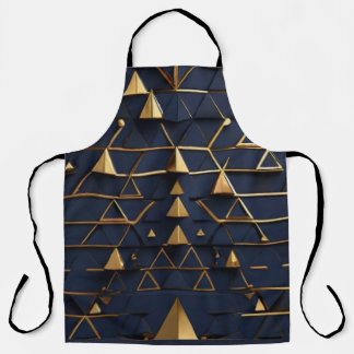 Dark blue & Gold Pyramid Art Apron