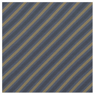 Dark Blue & Gold Stripes Fabric