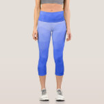 Dark blue gradient geometric mesh pattern capri leggings<br><div class="desc">Unique and fun customisable geometric women's clothing. Cool capri leggings fashion for her. 
Triangle geometric mesh with light dark blue ombre gradient.</div>