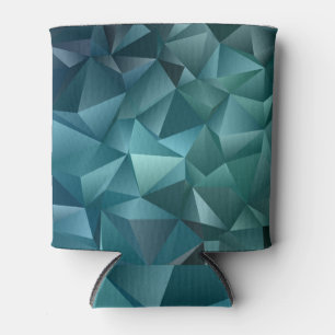 Dark Blue Green: Abstract Crystal Design Can Cooler