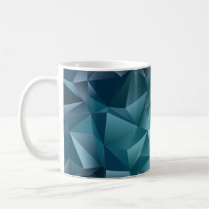Dark Blue Green: Abstract Crystal Design Coffee Mug