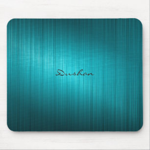 Dark Blue-Green Brushed Metal Look Mouse Pad