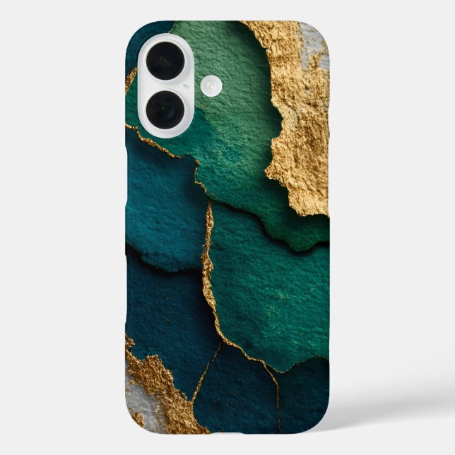 Dark Blue, Green & Gold Case-Mate iPhone Case (Back)