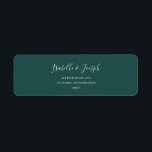 Dark Blue Green Return Address Label<br><div class="desc">This dark blue-green return address label is perfect for your classic modern minimalist neutral dark blue-green wedding. The design features basic minimal contemporary font and delicate chic formal script calligraphy. It is sure to complete your pastel fairytale fall, summer, spring, or fall wedding. Keep it as is, or choose to...</div>
