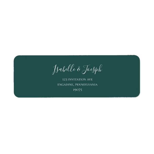 Dark Blue Green Return Address Label (Front)