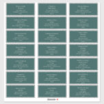 Dark blue Green Wedding Guest Address Labels<br><div class="desc">These dark blue-green wedding guest address labels are perfect for your classic modern minimalist neutral dark blue-green wedding. The design features basic minimal contemporary font and delicate chic formal script calligraphy. It is sure to complete your pastel fairytale fall, summer, spring, or fall wedding. Keep it as is, or choose...</div>