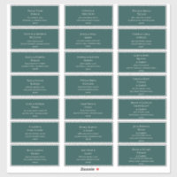 Dark blue Green Wedding Guest Address Labels