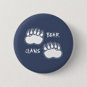 Dark Blue Grey Bear Claws Button