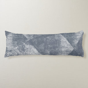 Dark Blue-Grey Minimal Geometric Ink Texture Body Cushion