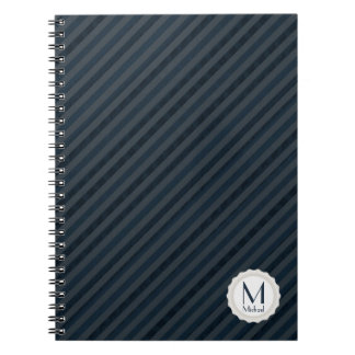Dark Blue & Grey Personalised Monogram Notebook